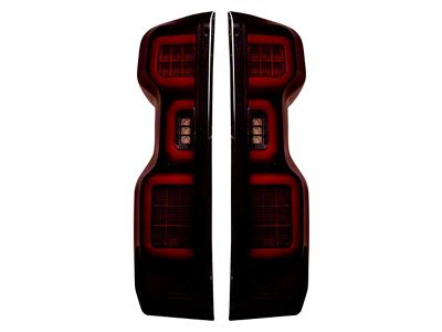 OLED Tail Lights; Black Housing; Red Smoked Lens (19-23 Silverado 1500 w/ Factory LED Tail Lights)