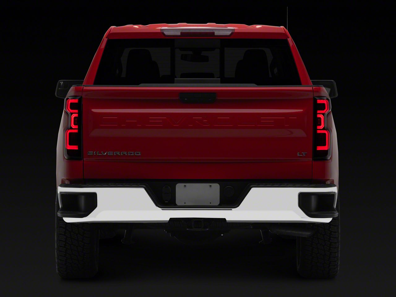 Silverado 1500 OLED Tail Lights; Black Housing; Red Smoked