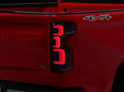 OLED Tail Lights; Black Housing; Smoked Lens (19-23 Silverado 1500 w/ Factory Halogen Tail Lights)