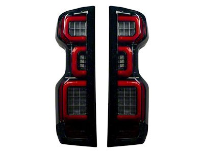 OLED Tail Lights; Black Housing; Smoked Lens (19-23 Silverado 1500 w/ Factory LED Tail Lights)
