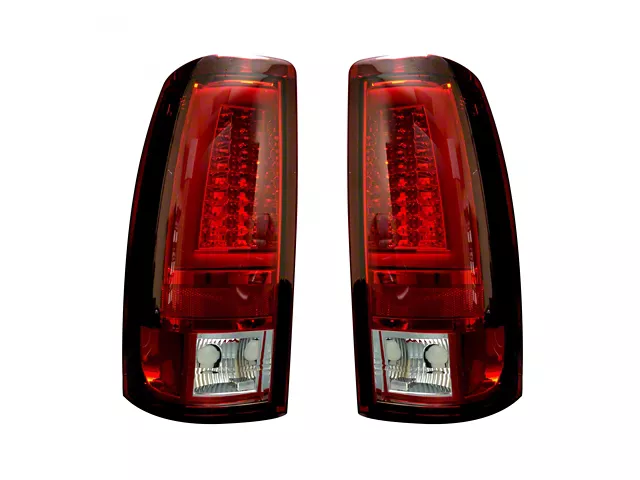 OLED Tail Lights; Chrome Housing; Red Lens (99-06 Silverado 1500 Fleetside)