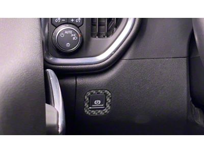 Parking Break Accent Trim; Domed Carbon Fiber (19-24 Silverado 1500)