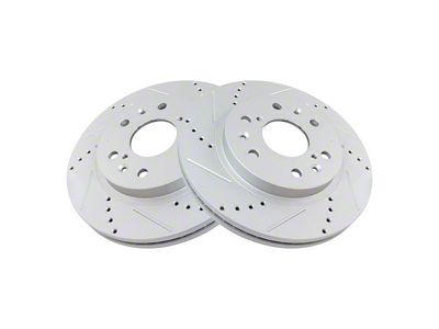 Performance Drilled and Slotted 6-Lug Rotors; Front Pair (07-18 Silverado 1500)