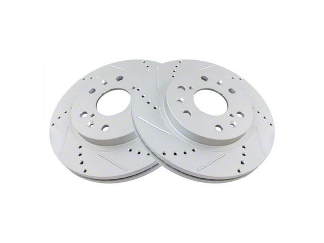 Performance Drilled and Slotted 6-Lug Rotors; Front Pair (07-18 Silverado 1500)