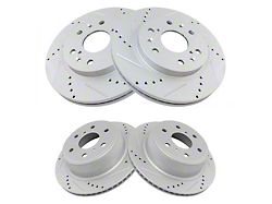 Performance Drilled and Slotted 6-Lug Rotors; Front and Rear (07-18 Silverado 1500)