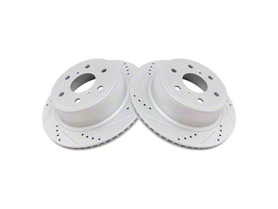 Performance Drilled and Slotted 6-Lug Rotors; Rear Pair (07-18 Silverado 1500)