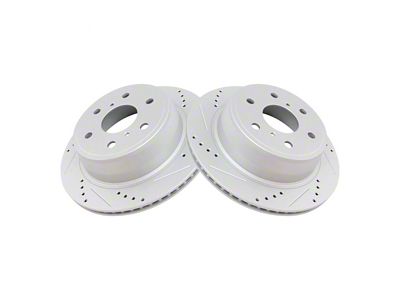 Performance Drilled and Slotted 6-Lug Rotors; Rear Pair (07-18 Silverado 1500)