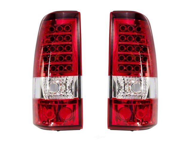 Performance Series LED Tail Lights; Chrome Housing; Red Clear Lens (99-06 Silverado 1500 Fleetside)
