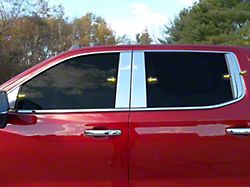 Pillar Post Trim; Stainless Steel (19-26 Silverado 1500 Crew Cab)