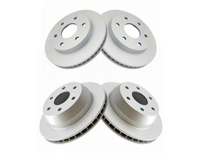 Plain Vented 6-Lug Rotors; Front and Rear (02-06 Silverado 1500 w/ 13-Inch Rotors & Quadrasteer)