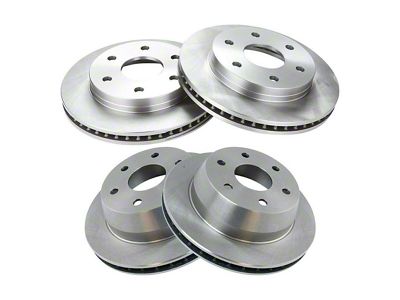 Plain Vented 6-Lug Rotors; Front and Rear (02-06 Silverado 1500 w/ 13-Inch Rotors & Quadrasteer)