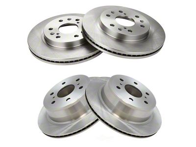 Plain Vented 6-Lug Rotors; Front and Rear (07-18 Silverado 1500)