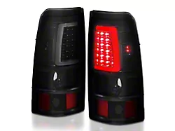 Plank Style LED Tail Lights; Black Housing; Smoked Lens (03-06 Silverado 1500 Fleetside)