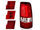 Plank Style LED Tail Lights; Chrome Housing; Red/Clear Lens (99-02 Silverado 1500 Fleetside)