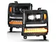 Plank Style LED Projector Headlights; Black Housing; Clear Lens (16-18 Silverado 1500 w/ Factory HID Headlights)