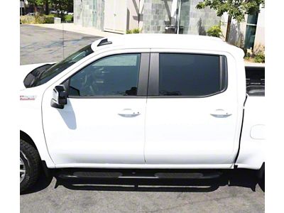 Platinum 4-Inch Oval Side Step Bars; Black (19-25 Silverado 1500 Crew Cab)