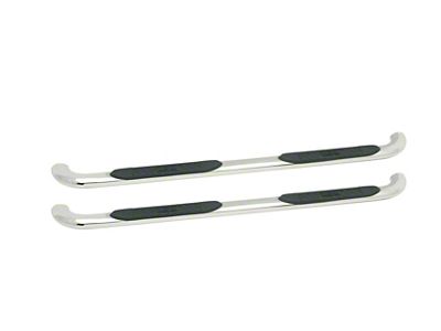 Platinum 4-Inch Oval Side Step Bars; Stainless Steel (19-24 Silverado 1500 Double Cab)