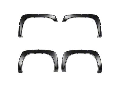 Pocket Dimple Style Fender Flares; Smooth Black (03-06 Silverado 1500 Fleetside)