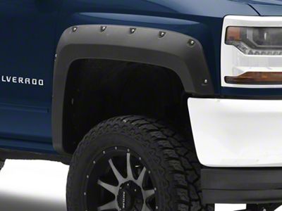 Pocket-Riveted Style Fender Flares; Textured Black (14-18 Silverado 1500 w/ 5.80-Foot Short Box)