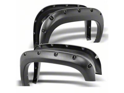 Pocket Style Fender Flares; Gloss Black (03-06 Silverado 1500)