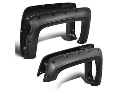 Pocket Style Fender Flares; Textured Black (14-18 Silverado 1500 w/ 5.80-Foot Short Box)