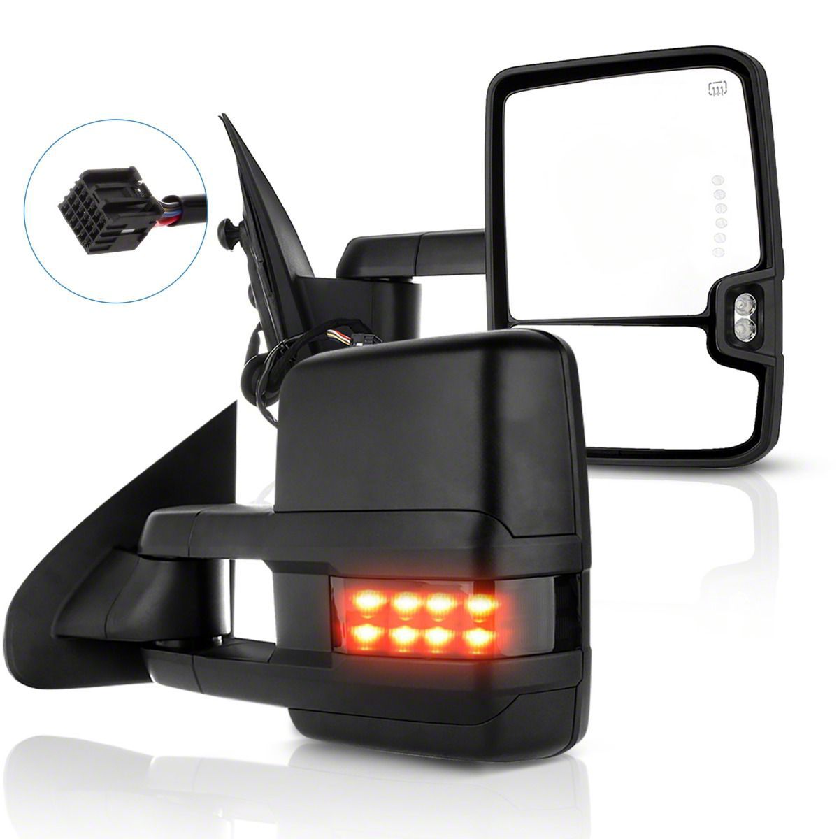 Silverado 1500 Power Heated Manual Telescoping Towing Mirrors with LED