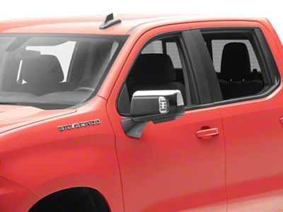 Powered Heated Auto-Fold Mirror with BSD, Puddle Light and Auxiliary Light; Chrome; Driver Side (19-25 Silverado 1500)