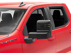 Powered Heated Manual Extendable Towing Mirrors with Smoked LED Turn Signals; Black (19-26 Silverado 1500)