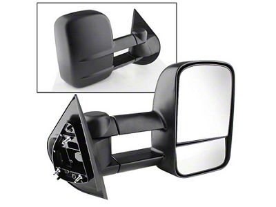 Powered Heated Manual Extendedable Mirror; Passenger Side (07-13 Silverado 1500)