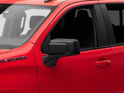 Powered Heated Manual Folding Mirror with Spotter Glass; Textured Black; Driver Side (19-23 Silverado 1500)
