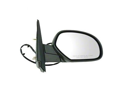 Powered Heated Manual Folding Mirror; Textured Black; Passenger Side (07-13 Silverado 1500)