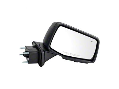 Powered Heated Memory Power Folding Mirror with Blind Spot Detection, Puddle Light and Temperature Sensor; Textured Black; Passenger Side (19-24 Silverado 1500)