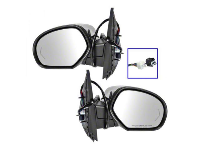 Powered Heated Memory Power Folding Mirrors with Puddle Lights and Turn Signal; Chrome (09-14 Silverado 1500)