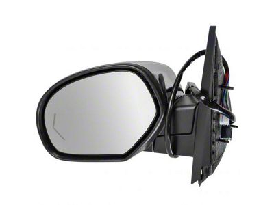 Powered Heated Memory Side Mirror with Chrome Cap; Driver Side (09-14 Silverado 1500)