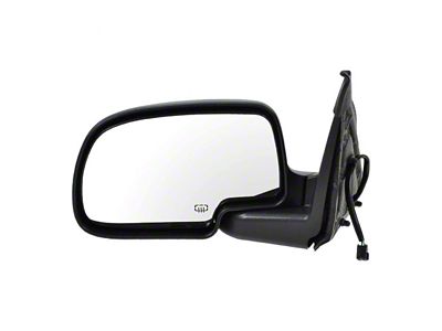 Powered Heated Mirror; Flat Black; Driver Side (99-02 Silverado 1500)