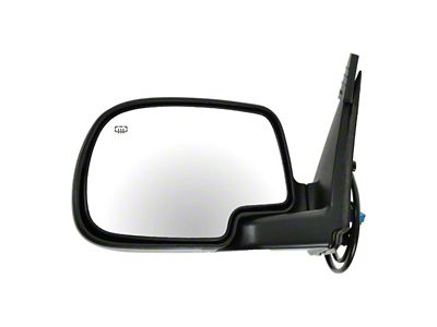 Powered Heated Mirror; Gloss Black; Driver Side (03-06 Silverado 1500)