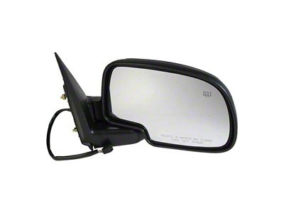 Powered Heated Mirror; Gloss Black; Passenger Side (99-02 Silverado 1500)