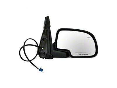 Powered Heated Mirror; Gloss Black; Passenger Side (03-06 Silverado 1500)