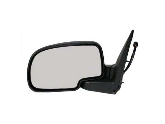 Powered Heated Mirror with Puddle Light; Flat Black; Driver Side (03-06 Silverado 1500)