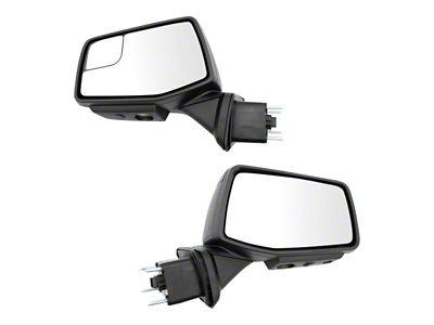 Powered Heated Memory Power Folding Mirrors with Puddle Lights, Spotter Glass and Temperature Sensor; Textured Black (19-24 Silverado 1500)