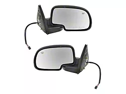 Powered Heated Mirrors with Puddle Lights; Gloss Black (03-06 Silverado 1500)