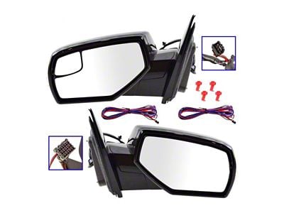 Powered Heated Mirrors with Turn Signal; Paint to Match Black (14-17 Silverado 1500)