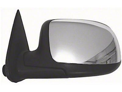 Replacement Powered Heated Non-Foldaway Side Mirror; Driver Side; Chrome Cap (99-02 Silverado 1500)