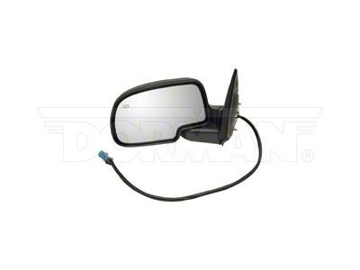 Powered Heated Side Mirror without Turn Signal; Driver Side; Black (03-06 Silverado 1500 w/o Auto Dim Mirrors)