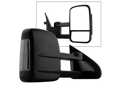 Powered Heated Telescoping Mirror with Smoked LED Turn Signal; Passenger Side (14-15 Silverado 1500)