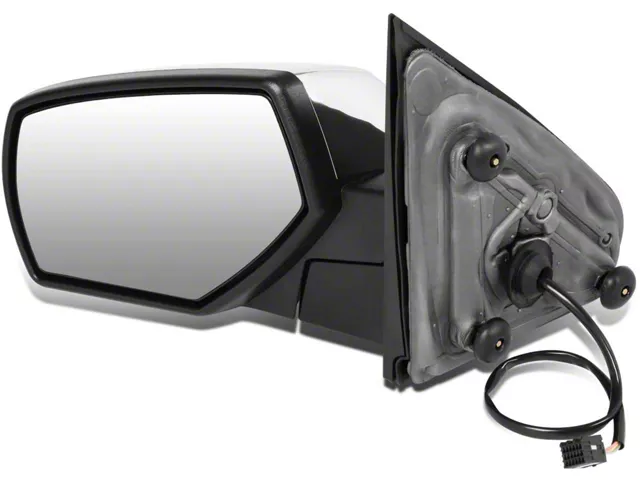 Powered Heated Towing Mirror; Driver Side; Chrome (14-18 Silverado 1500)