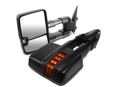 Powered Heated Towing Mirrors with Amber Turn Signals; Black (03-06 Silverado 1500)