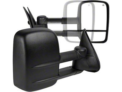 Powered Heated Towing Mirrors; Black (99-02 Silverado 1500)