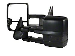 Powered Heated Towing Mirrors with Smoked LED Turn Signals; Black (99-02 Silverado 1500)