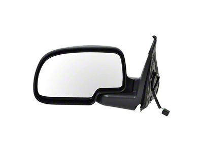 Powered Mirror; Flat Black; Driver Side (99-02 Silverado 1500)